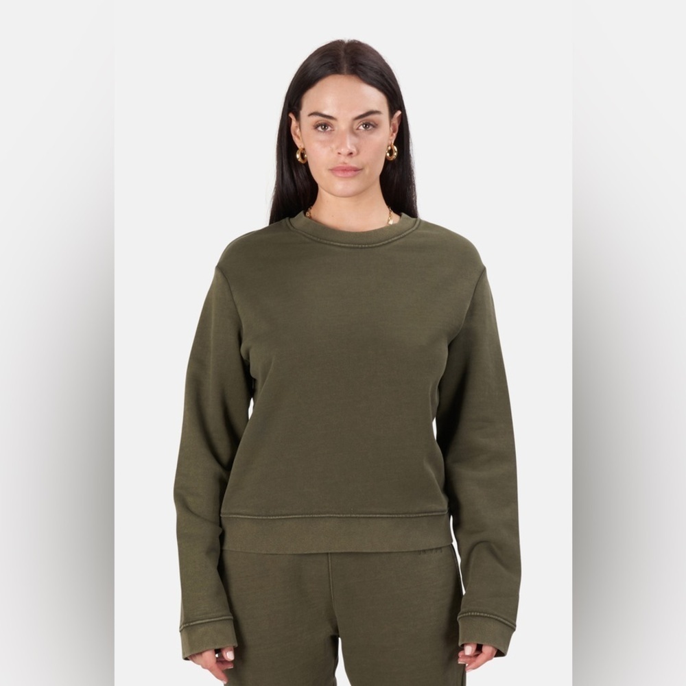 RTA Emilia cotton jersey sweatshirt in the Faded Tanker color